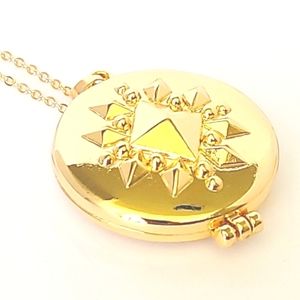 NEW! Openable Round Pendant  Locket in Goldtone with Magnetic Closure, 28 inches
